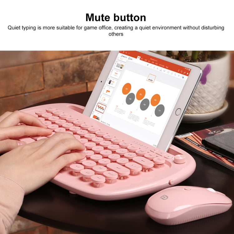FOETOR K520t Mini Three Modes Wireless Bluetooth Keyboard(Pink) - Wireless Keyboard by FOETOR | Online Shopping UK | buy2fix
