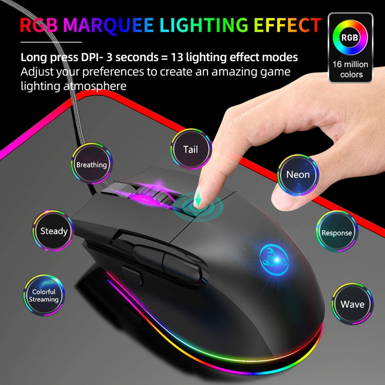 HXSJ A905 8-buttons 7200 DPI Programmable Wired Gaming Mouse, Cable Length: 1.6m - Wired Mice by HXSJ | Online Shopping UK | buy2fix