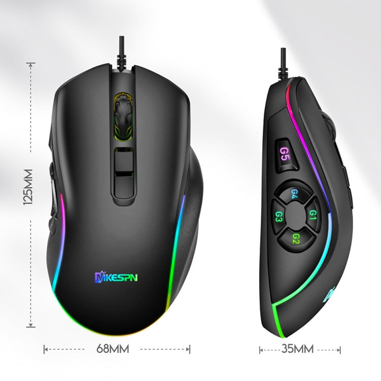 MKESPN X9 10 Buttons 7200DPI RGB Macro Definition Gaming Wired Mouse - Wired Mice by MKESPN | Online Shopping UK | buy2fix