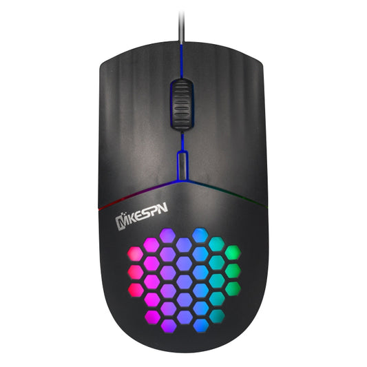 MKESPN SXS-838 USB Interface RGB Hollow Wired Mouse(Black) - Wired Mice by MKESPN | Online Shopping UK | buy2fix