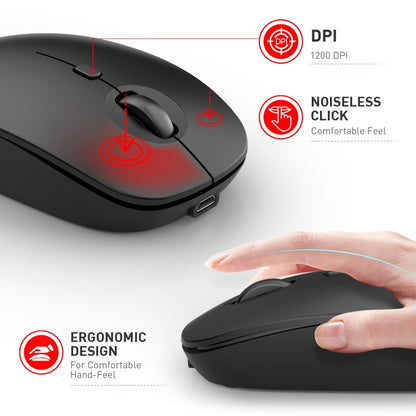MKESPN 859 2.4G+BT5.0+BT3.0 Three Modes Wireless Mouse (Pink) - Wireless Mice by MKESPN | Online Shopping UK | buy2fix