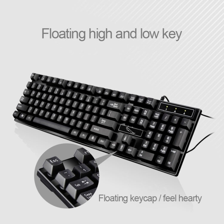 Chasing Leopard Q17 104 Keys USB Wired Suspension Gaming Office Keyboard + Wired Symmetrical Mouse Set, Keyboard Cable Length: 1.4m, Mouse Cable Length: 1.3m(Black) - Computer & Networking by Chasing Leopard | Online Shopping UK | buy2fix