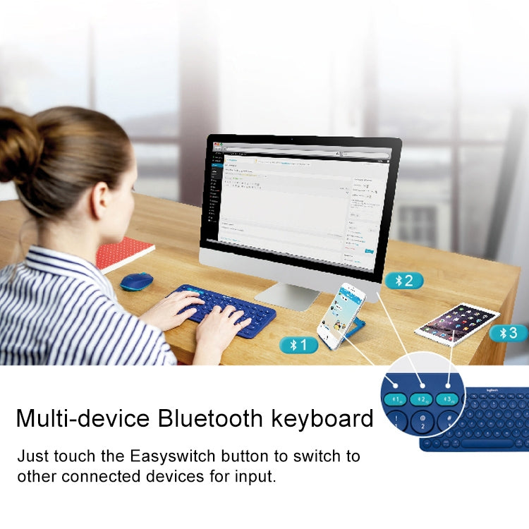 Logitech K380 Portable Multi-Device Wireless Bluetooth Keyboard(Black) - Wireless Keyboard by Logitech | Online Shopping UK | buy2fix