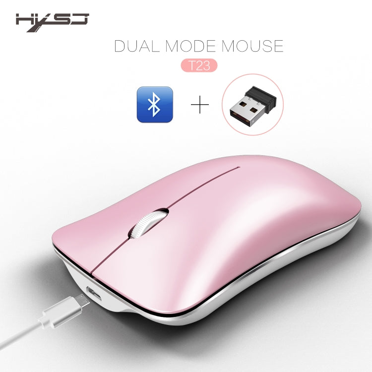 HXSJ T23F Bluetooth + 2.4GHz Wireless Dual Modes 4-Keys 1600 DPI Adjustable Ergonomics Optical Mouse - Wireless Mice by HXSJ | Online Shopping UK | buy2fix