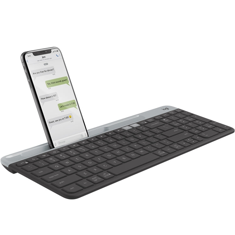 Logitech K580 Dual Modes Thin and Light Multi-device Wireless Keyboard with Phone Holder (Black) - Wireless Keyboard by Logitech | Online Shopping UK | buy2fix