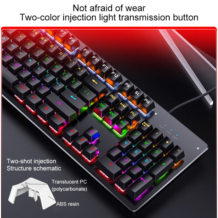 YINDIAO Classic Square Keys Mixed Light USB Mechanical Gaming Wired Keyboard, Blue Shaft (White) - Wired Keyboard by YINDIAO | Online Shopping UK | buy2fix