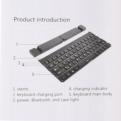 GK808 Ultra-thin Foldable Bluetooth V3.0 Keyboard, Built-in Holder, Support Android / iOS / Windows System(Black) - Wireless Keyboard by buy2fix | Online Shopping UK | buy2fix