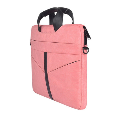 15.6 inch Breathable Wear-resistant Fashion Business Shoulder Handheld Zipper Laptop Bag with Shoulder Strap (Pink) - 14.1 inch by buy2fix | Online Shopping UK | buy2fix