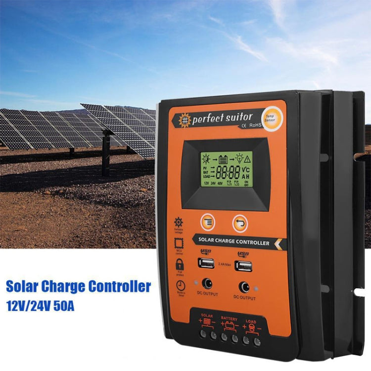 50A 12 / 24V Portable Solar Charging Controller - Consumer Electronics by buy2fix | Online Shopping UK | buy2fix