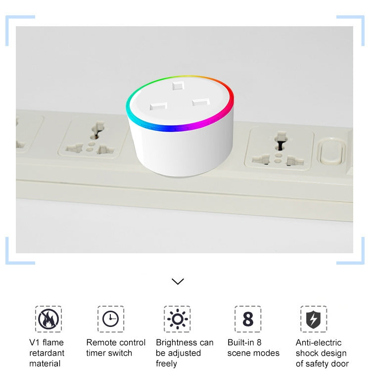 10A RGB Scene Light WiFi Remote Control Smart Socket Works with Alexa & Google Home, AC 220-240V, UK Plug - Consumer Electronics by buy2fix | Online Shopping UK | buy2fix