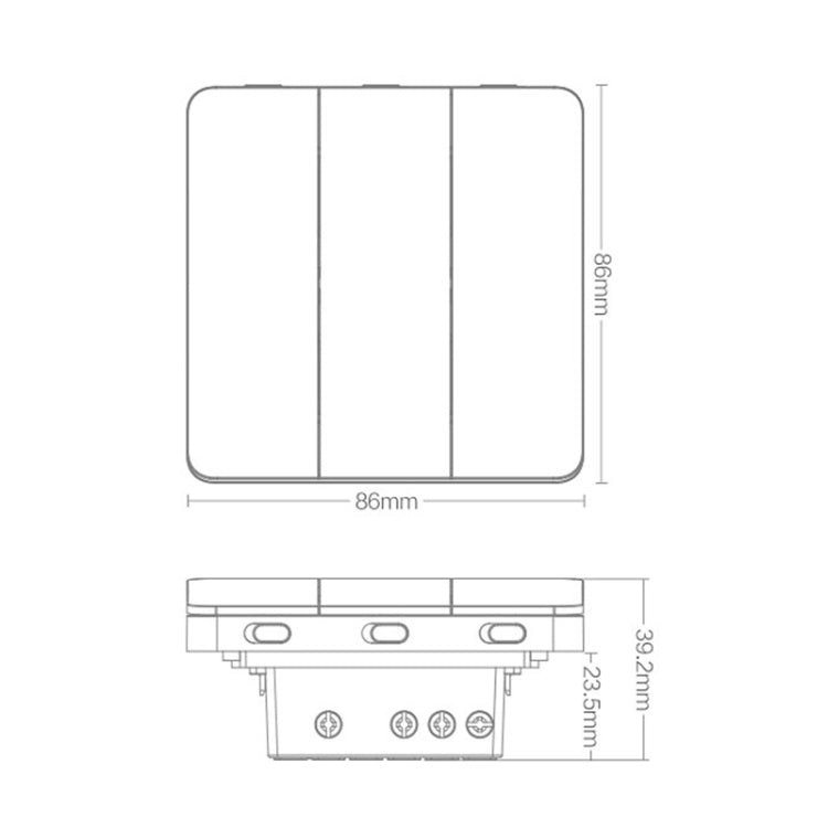 Original Xiaomi Youpin YLKG14YL Yeelight Three Buttons Smart Wall Switch - Consumer Electronics by Xiaomi | Online Shopping UK | buy2fix
