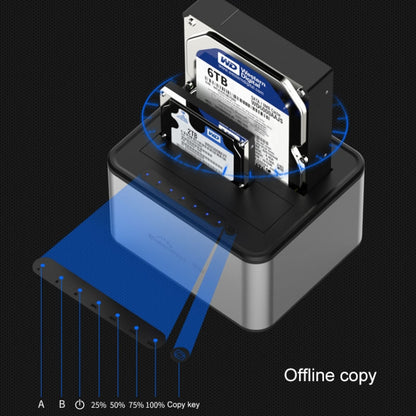 Blueendless 2.5 / 3.5 inch SATA USB 3.0 2 Bay Offline Copy Hard Drive Dock (US Plug) - HDD Enclosure by Blueendless | Online Shopping UK | buy2fix