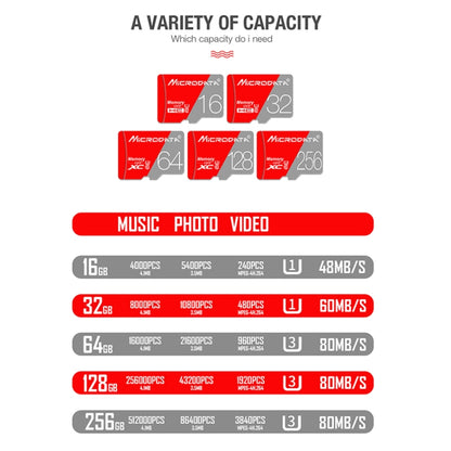 MICRODATA 256GB Class10 Red and Grey TF(Micro SD) Memory Card - Micro SD Card by MiCRODATA | Online Shopping UK | buy2fix