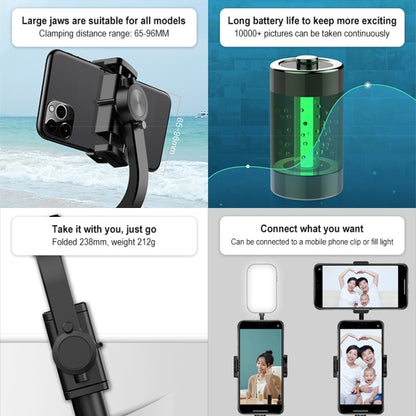 H202 Handheld Gimbal Stabilizer Foldable 3 in 1 Bluetooth Remote Selfie Stick Tripod Stand for Smart Phone, Dual-Key Control - Consumer Electronics by buy2fix | Online Shopping UK | buy2fix