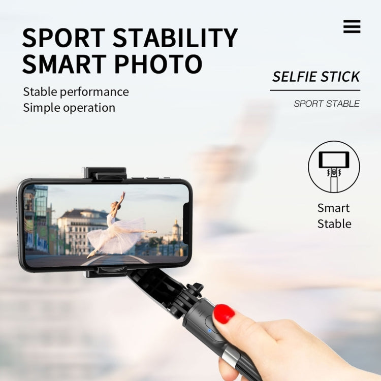 L08 Adjustable Gimbal Stabilize Bluetooth Self-timer Pole Tripod Selfie Stick(White) - Consumer Electronics by buy2fix | Online Shopping UK | buy2fix