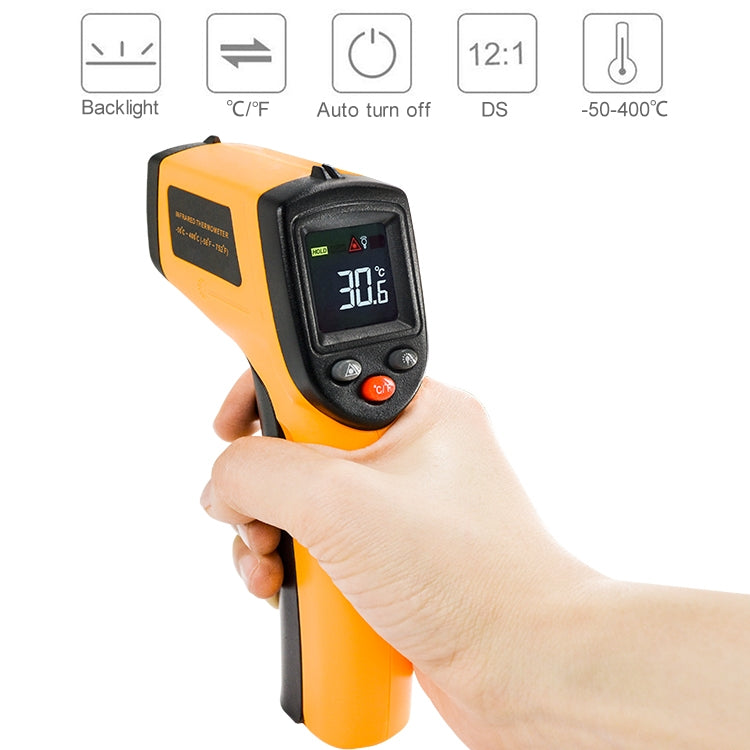 GM333 Portable Digital Laser Point Infrared Thermometer, Temperature Range: -50-400 Celsius Degree - Consumer Electronics by buy2fix | Online Shopping UK | buy2fix