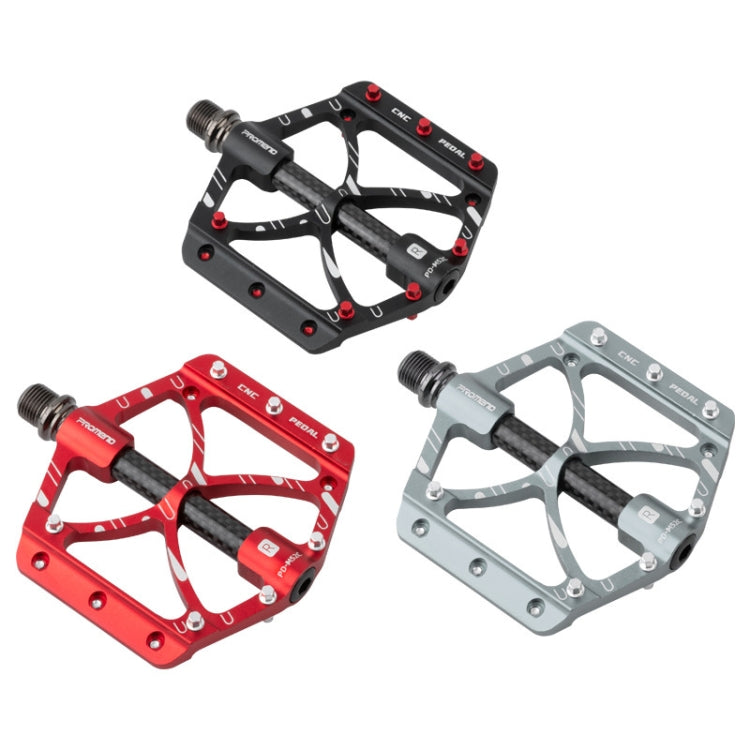 PROMEND PD-M52C 1 Pair Bicycle Aluminum Alloy + Carbon Fiber Tube Bearing Pedals (Titanium Color) - Outdoor & Sports by PROMEND | Online Shopping UK | buy2fix