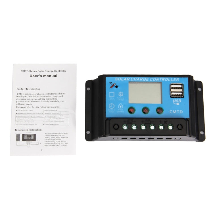 CMTD-2420 20A 12V/24V Solar Charge / Discharge Controller with LED Display & Dual USB Ports - Consumer Electronics by buy2fix | Online Shopping UK | buy2fix