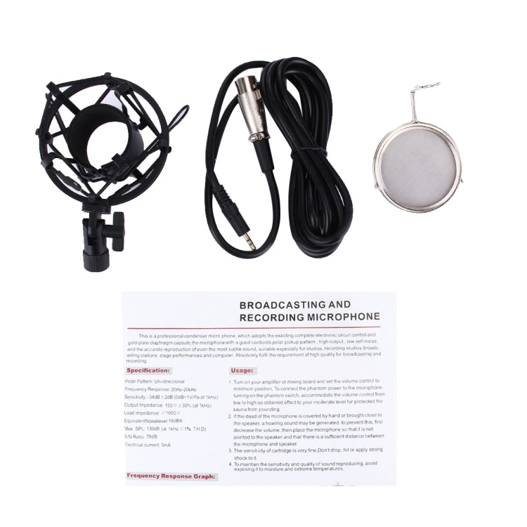 3000 Home KTV Mic Condenser Sound Recording Microphone with Shock Mount & Pop Filter for PC & Laptop, 3.5mm Earphone Port, Cable Length: 2.5m(Pink) - Consumer Electronics by buy2fix | Online Shopping UK | buy2fix