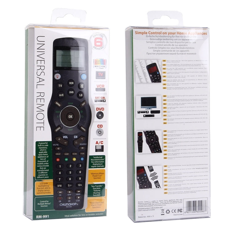 CHUNGHOP RM-L991 Universal LCD Remote Controller with Learning Function for TV VCR SAT CBL DVD CD A/C - Consumer Electronics by CHUNGHOP | Online Shopping UK | buy2fix