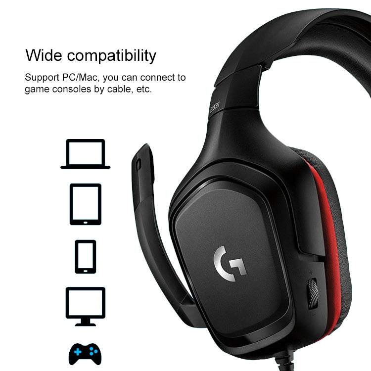 Logitech G331 Dolby 7.1 Surround Sound Stereo Folding Noise Reduction Competition Gaming Headset - Multimedia Headset by Logitech | Online Shopping UK | buy2fix