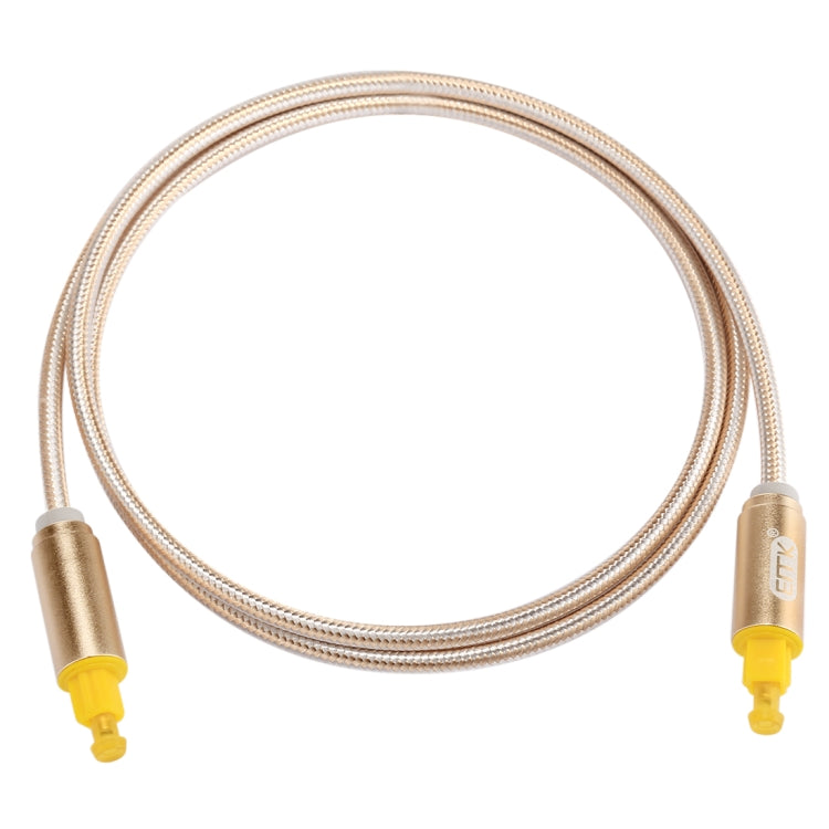 EMK 1m OD4.0mm Gold Plated Metal Head Woven Line Toslink Male to Male Digital Optical Audio Cable(Gold) - Audio Optical Cables by EMK | Online Shopping UK | buy2fix