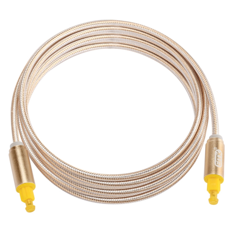 EMK 2m OD4.0mm Gold Plated Metal Head Woven Line Toslink Male to Male Digital Optical Audio Cable(Gold) - Audio Optical Cables by EMK | Online Shopping UK | buy2fix