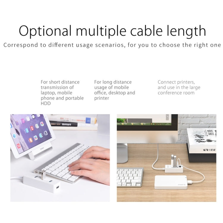 ORICO W5P-U2-30 USB 2.0 Desktop HUB with 30cm Micro USB Cable Power Supply(Black) -  by ORICO | Online Shopping UK | buy2fix