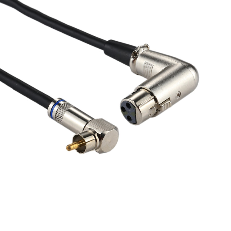 Aluminum Shell RCA Elbow Male to 3 Pin XLR CANNON Elbow Female Audio Connector Adapter for Cable Microphone / Audio Equipment, Total Length: about 30cm - Consumer Electronics by buy2fix | Online Shopping UK | buy2fix