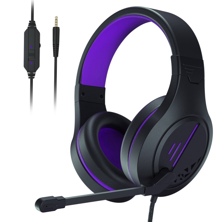 SADES MH601 3.5mm Plug Wire-controlled Noise Reduction E-sports Gaming Headset with Retractable Microphone, Cable Length: 2.2m(Purple) - Multimedia Headset by SADES | Online Shopping UK | buy2fix