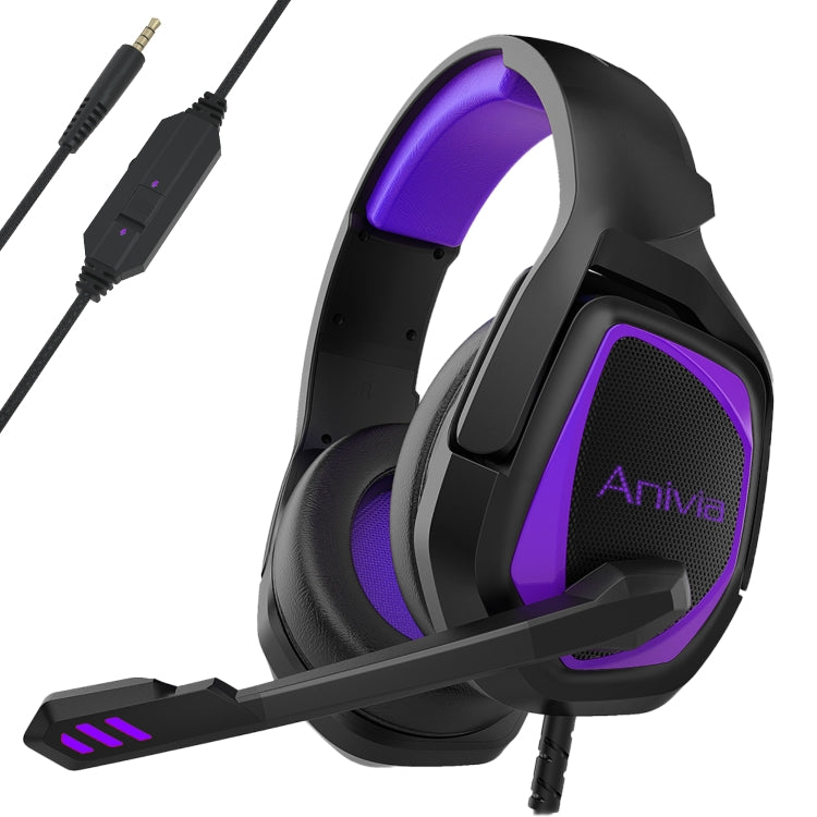 SADES MH602 3.5mm Plug Wire-controlled E-sports Gaming Headset with Retractable Microphone, Cable Length: 2.2m(Black purple) - Multimedia Headset by SADES | Online Shopping UK | buy2fix