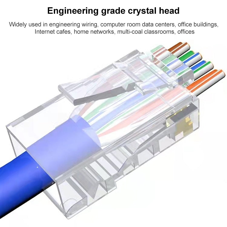 10pcs Cat6e Unshielded Pass Through RJ45 Connector Modular Plug - Lan Cable and Tools by buy2fix | Online Shopping UK | buy2fix