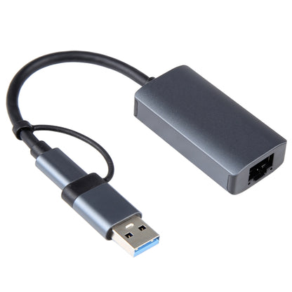 BYL-2207 2 in 1 USB + Type-C to RJ45 Docking Station HUB Adapter - Computer & Networking by buy2fix | Online Shopping UK | buy2fix