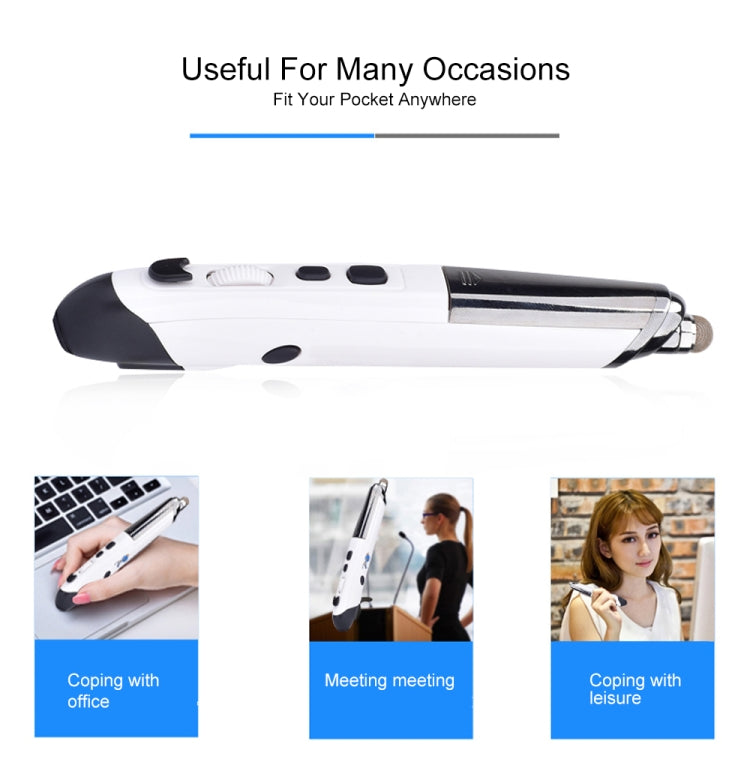 PR-08 6-keys Smart Wireless Optical Mouse with Stylus Pen & Laser Function (White) - Computer & Networking by buy2fix | Online Shopping UK | buy2fix