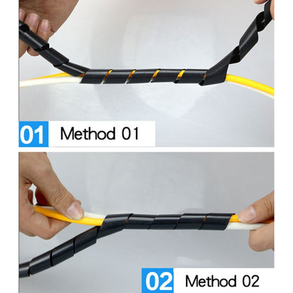 7m PE Spiral Pipes Wire Winding Organizer Tidy Tube, Nominal Diameter: 12mm(White) - Cable Ties & Organizers by buy2fix | Online Shopping UK | buy2fix