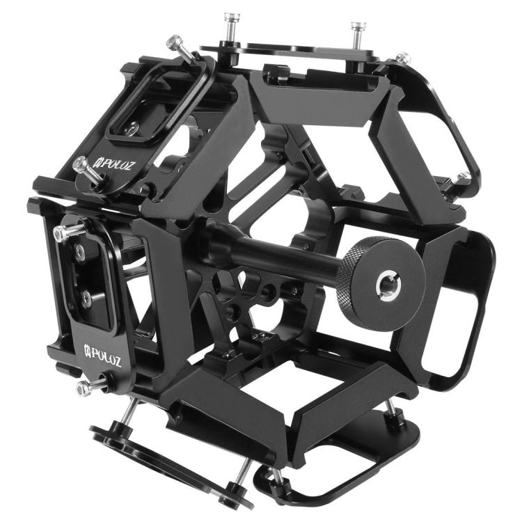 PULUZ  8 in 1 All View Panorama Frame CNC Aluminum Alloy Protective Cage with Screw for GoPro HERO7 /6 /5(Black) - Metal Cases by PULUZ | Online Shopping UK | buy2fix