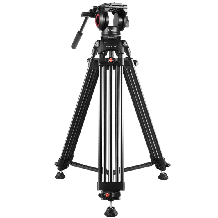 PULUZ 3 in 1 (Tripod + Bowl Adapter + Black Fluid Drag Head) Heavy Duty Video Camcorder Aluminum Alloy Tripod Mount Kit for DSLR / SLR Camera, Adjustable Height: 62-152cm - Tripods by PULUZ | Online Shopping UK | buy2fix