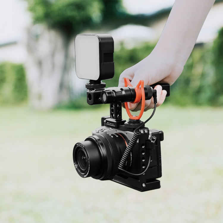 PULUZ Video Camera Cage Filmmaking Rig with Handle for Sony Alpha 7C / ILCE-7C / A7C(Black) - Camera Accessories by PULUZ | Online Shopping UK | buy2fix