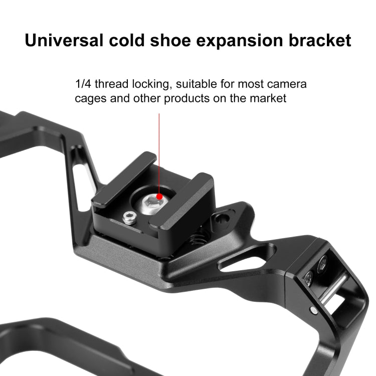 PULUZ Expand Cold Shoe Mount Adapter Microphone Flash Light Aluminum Alloy Holder Bracket (Black) - Camera Accessories by PULUZ | Online Shopping UK | buy2fix