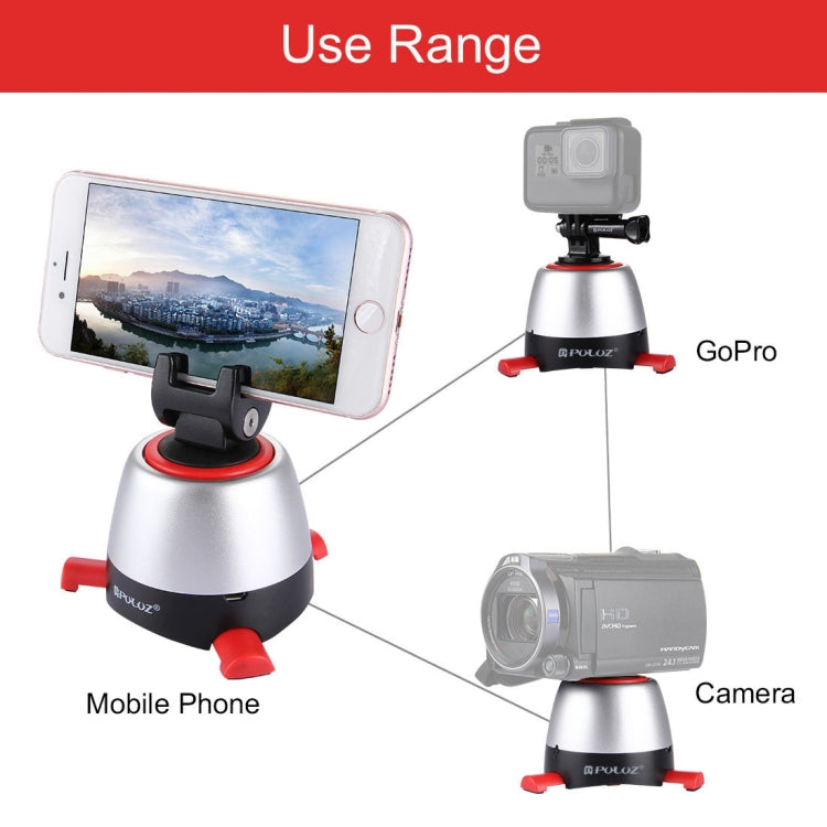 PULUZ Electronic 360 Degree Rotation Panoramic Head with Remote Controller for Smartphones, GoPro, DSLR Cameras(Red) - Camera Accessories by PULUZ | Online Shopping UK | buy2fix