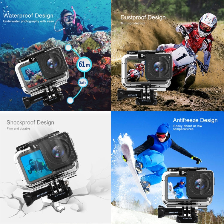 PULUZ 61m Underwater Waterproof Housing Diving Case for DJI Osmo Action, with Buckle Basic Mount & Screw - Waterproof Cases by PULUZ | Online Shopping UK | buy2fix