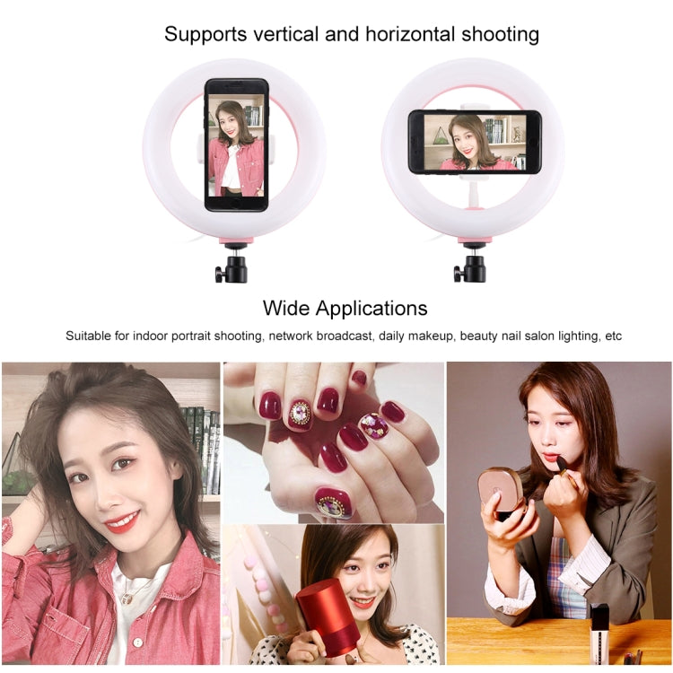 PULUZ 7.9 inch 20cm USB 3 Modes Dimmable Dual Color Temperature LED Curved Light Ring Vlogging Selfie Photography Video Lights with Phone Clamp(Pink) - Consumer Electronics by PULUZ | Online Shopping UK | buy2fix
