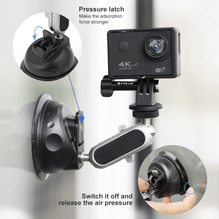 PULUZ Car Suction Cup Arm Mount with Phone Clamp & Mount Adapter & Long Screw - Helmet Mount by PULUZ | Online Shopping UK | buy2fix