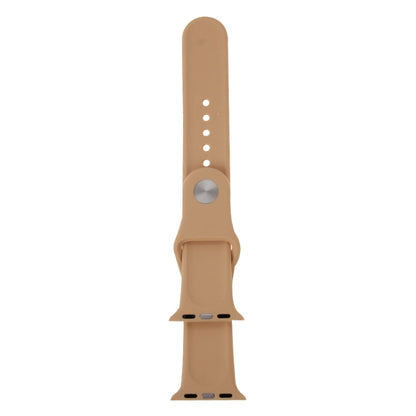 For Apple Watch Sport 38mm High-performance Longer Silicone Sport Watch Band with Pin-and-tuck Closure(Khaki) - Smart Wear by buy2fix | Online Shopping UK | buy2fix