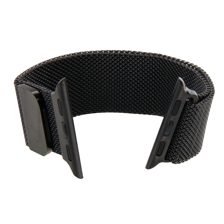 For Apple Watch 42mm Milanese Loop Magnetic Stainless Steel Watch Band(Black) - Smart Wear by buy2fix | Online Shopping UK | buy2fix