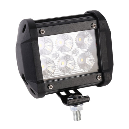 18W  6 LED White Light Floodlight Engineering Lamp / Waterproof IP67 SUVs Light, DC 10-30V(Black) - In Car by buy2fix | Online Shopping UK | buy2fix
