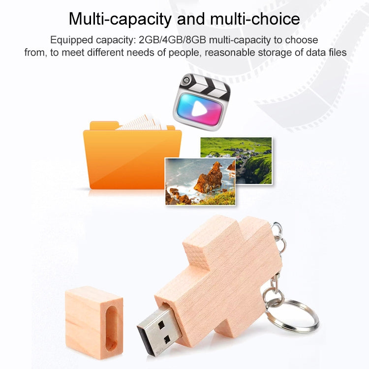 8 GB Wood Cross Style USB Flash Disk - Computer & Networking by buy2fix | Online Shopping UK | buy2fix