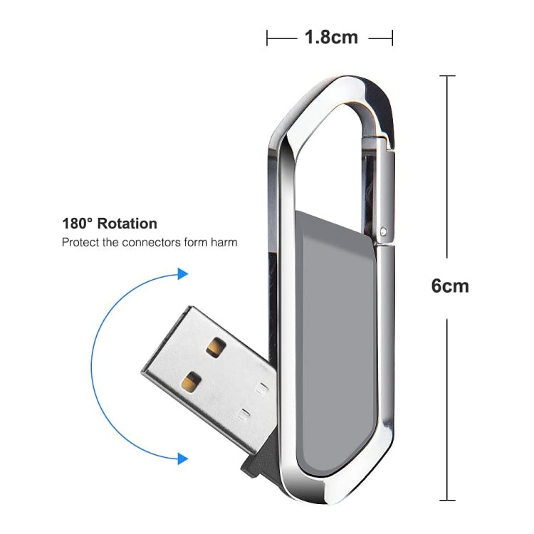 4GB Metallic Keychains Style USB 2.0 Flash Disk (Grey)(Grey) - Computer & Networking by buy2fix | Online Shopping UK | buy2fix