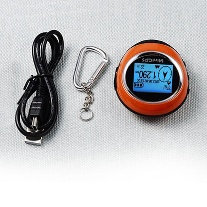 Keychain Handheld Mini GPS Navigation USB Rechargeable Location Finder Tracker for Outdoor Travel Climbing(Orange) - Personal Tracker by buy2fix | Online Shopping UK | buy2fix