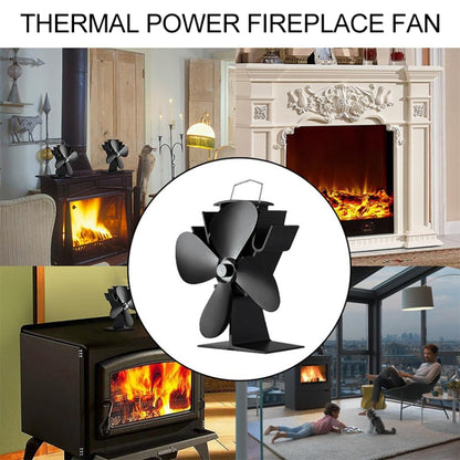 YL603 Eco-friendly Aluminum Alloy Heat Powered Stove Fan with 4 Blades for Wood / Gas / Pellet Stoves (Rose Red) - Consumer Electronics by buy2fix | Online Shopping UK | buy2fix